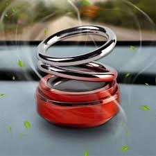 Solar Powered Aromatherapy Diffusers Portable Double Ring Car Air Freshener Rotating Suspension for Car