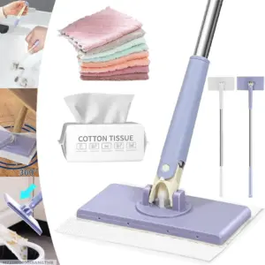 Multi-Purpose Foam Cleaning Brush With Cotton Tissue