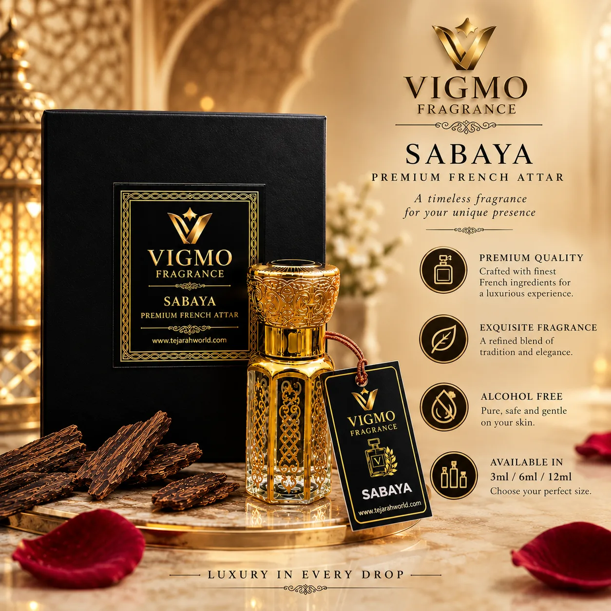 VIGMO FRAGRANCE – SABAYA Premium French Attar